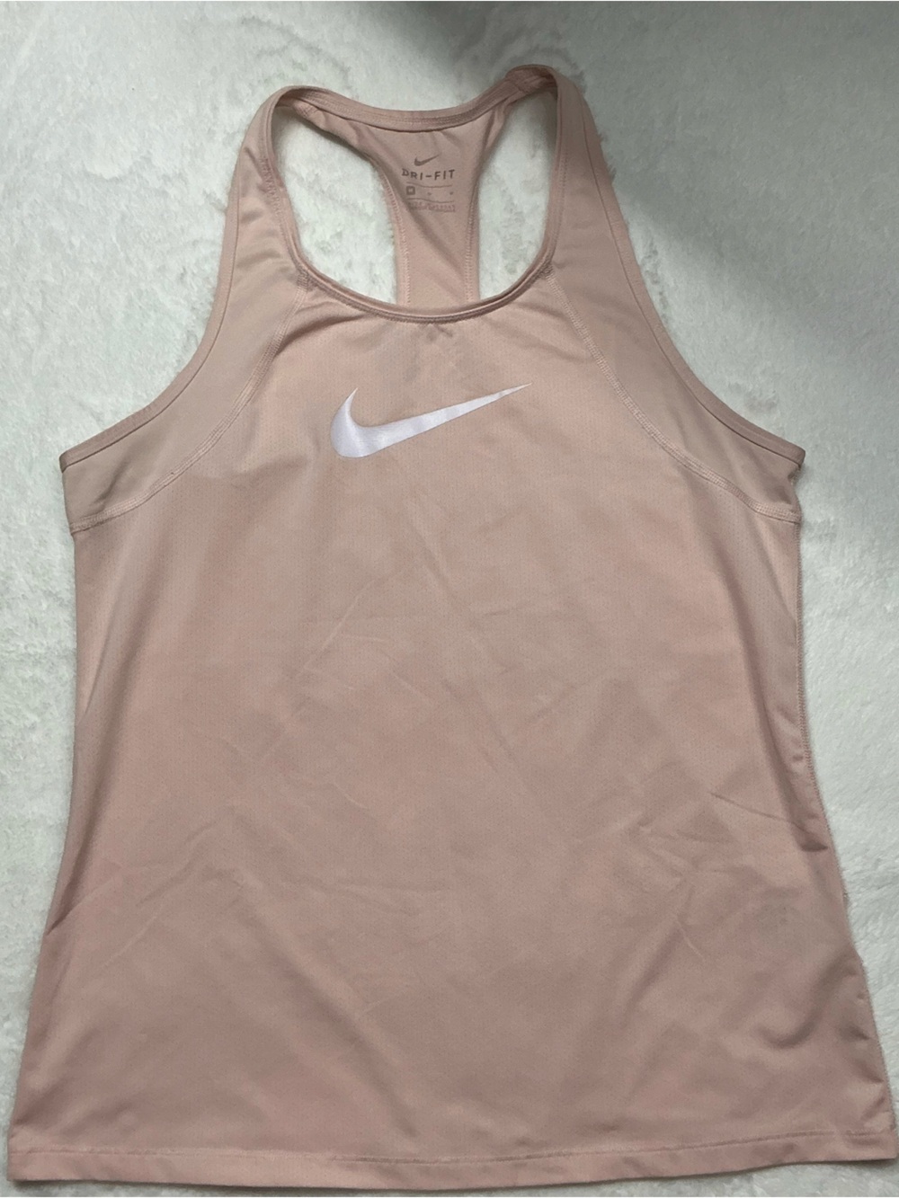 Nike Light Pink Racerback Training Tank with White Swoosh